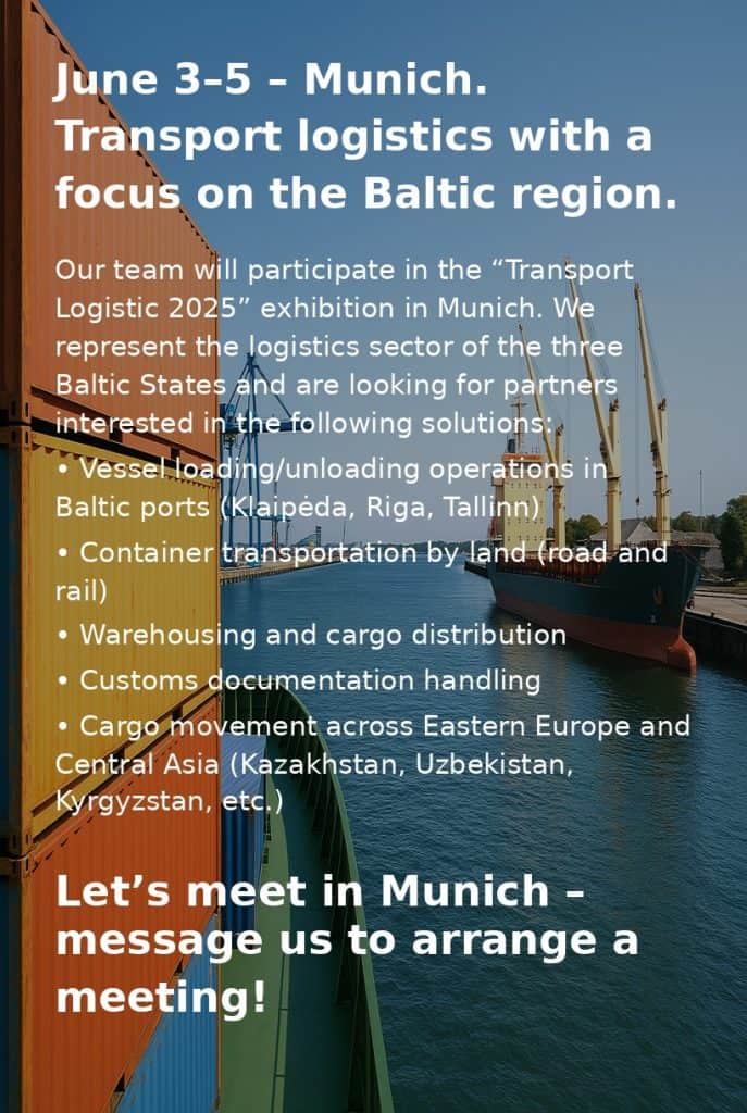 Transport Logistic 2025: Baltic logistics connections in Munich